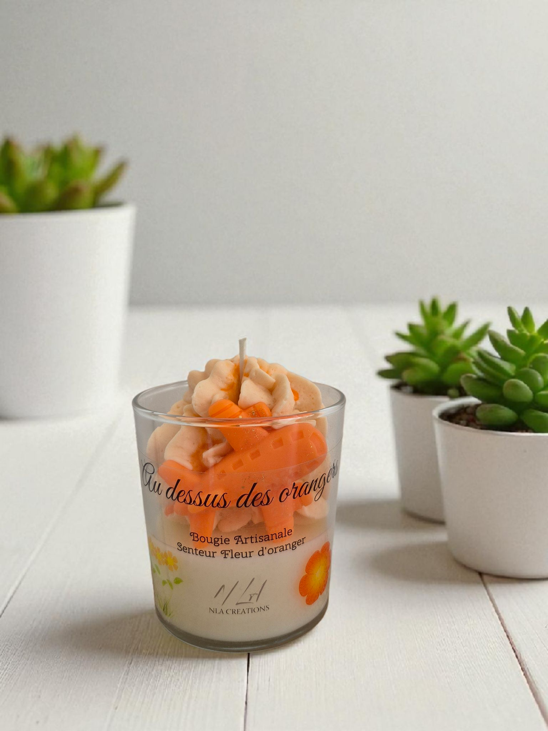 Bougie "Au dessus des orangers" Senteur Fleur d'oranger - NLA Creations 