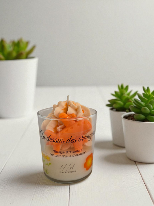 Bougie "Au dessus des orangers" Senteur Fleur d'oranger - NLA Creations 