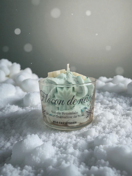 Bougie "Flocon de neige" senteur Chamallow de Noel