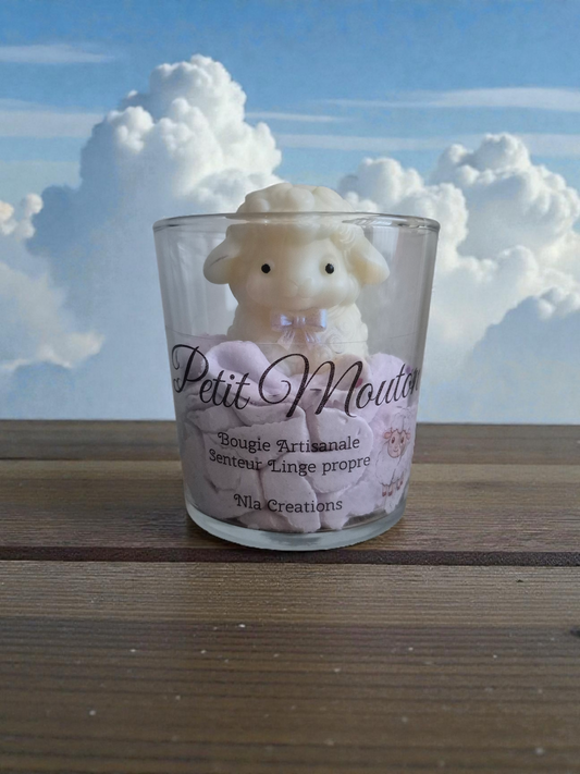 Bougie Petit mouton - Senteur Linge propre - NLA Creations 