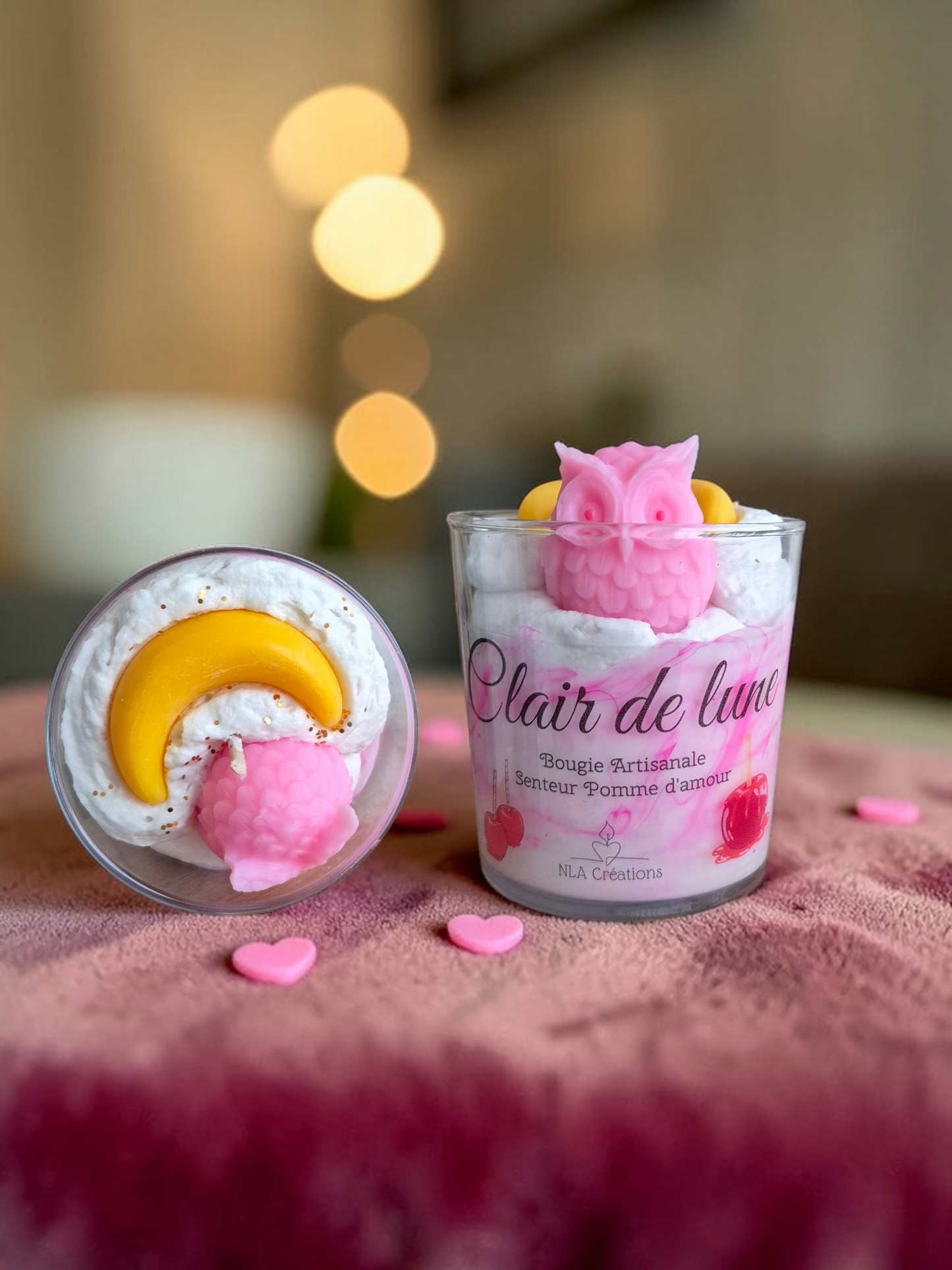 Bougie "Clair de Lune" - Pomme d'amour - NLA Creations 