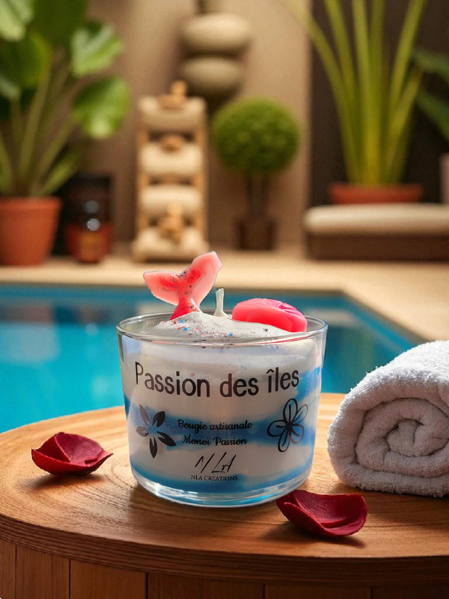 Bougie Passion des îles - Senteur Monoï passion - NLA Creations 