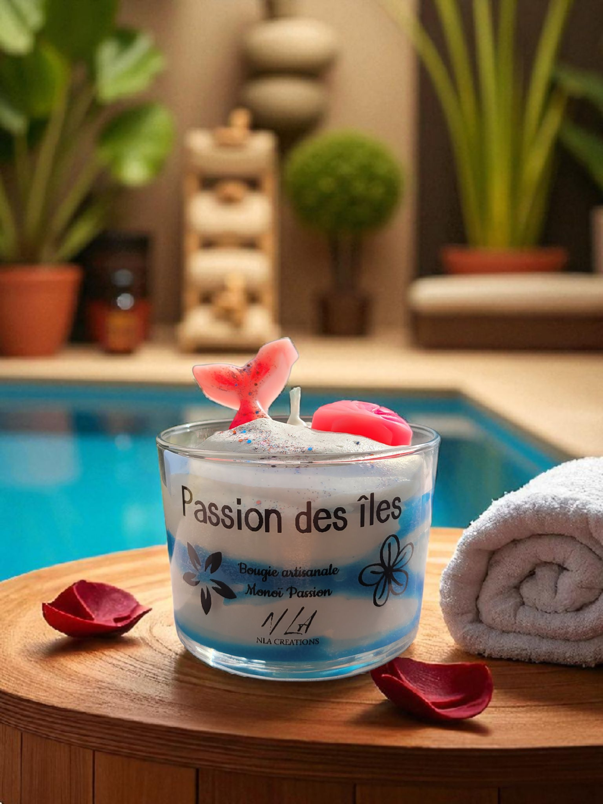 Bougie Passion des îles - Senteur Monoï passion - NLA Creations 