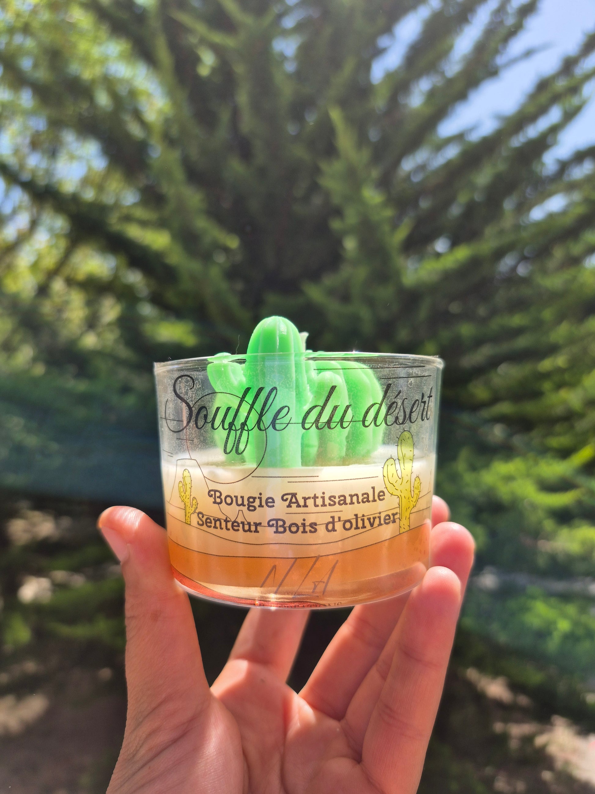 Bougie "Souffle du desert" - Bois d'olivier - NLA Creations 
