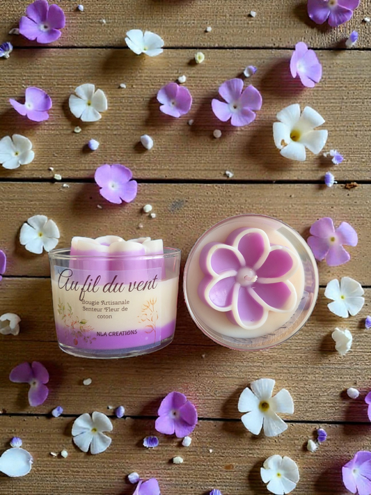 Bougie "Au fil du vent" Senteur Fleur de coton - NLA Creations 
