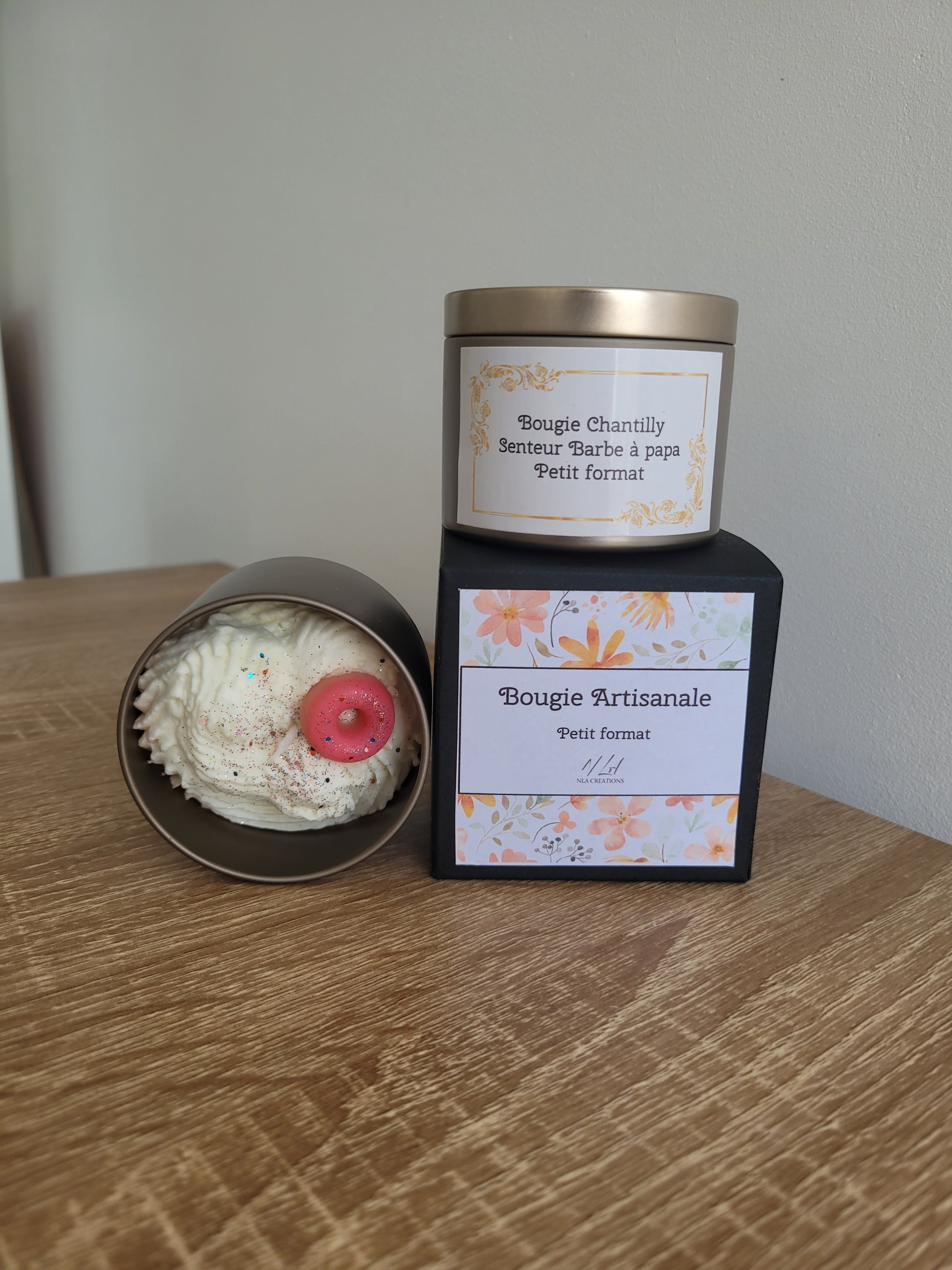 🍭 Bougie Chantilly – Mini format- Barbe à papa - NLA Creations 