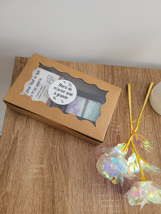 Coffret "Merci" Cadeau de fin d'année : Maîtresse, Atsem, Nounou ✨️ Petit format