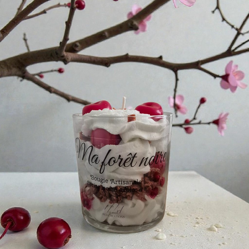 Bougie "Ma forêt noire" - Senteur Cerise noire - NLA Creations 