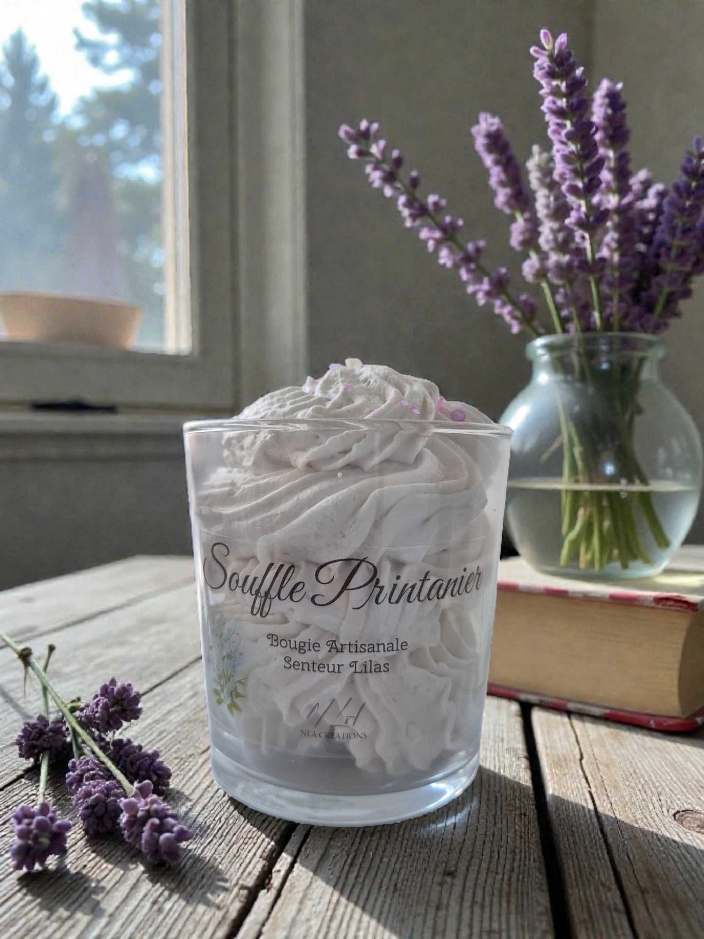 Bougie Souffle Printanier Déclassée - Senteur Lilas - NLA Creations 