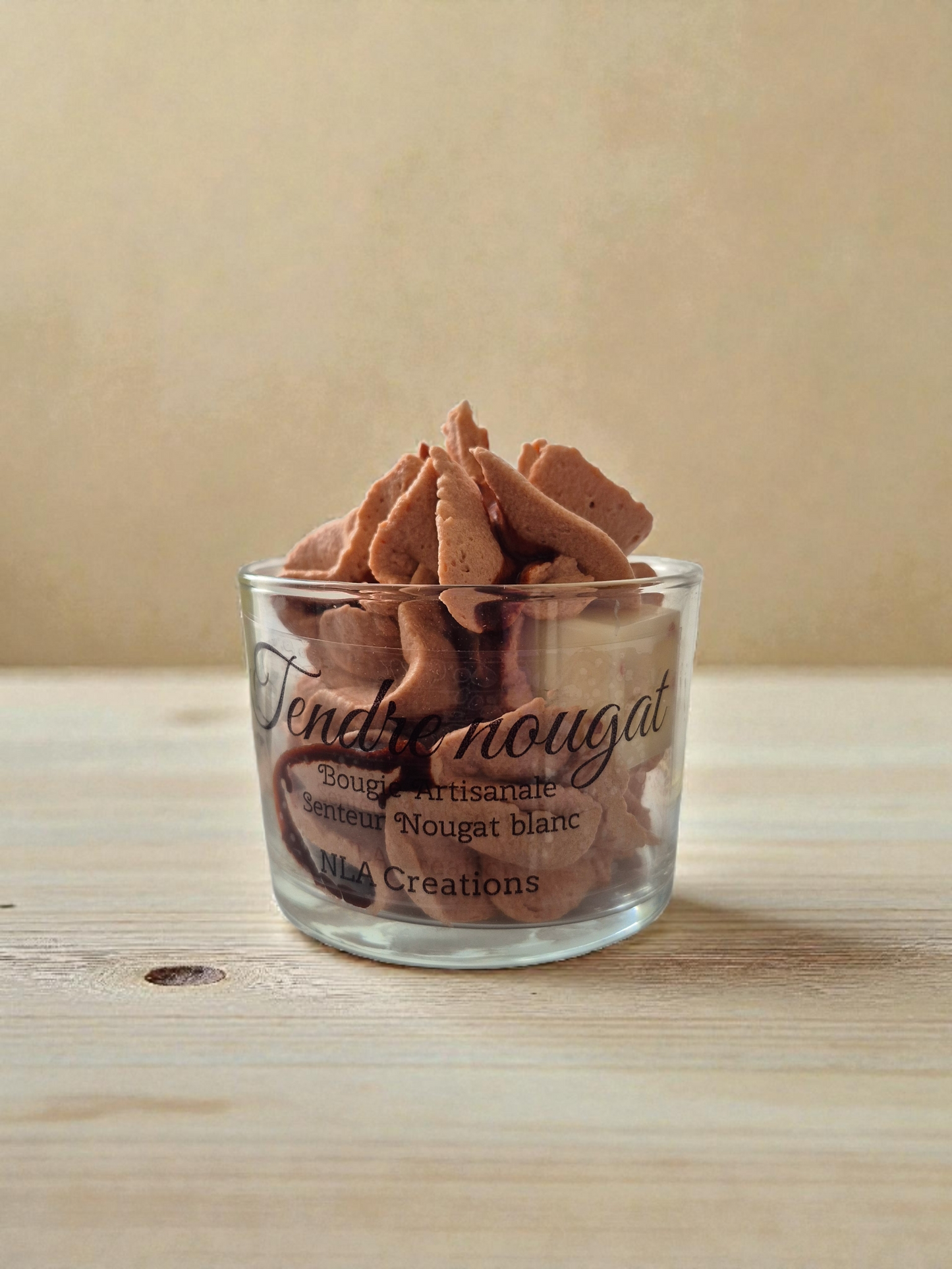 Bougie Artisanale - Tendre nougat - Senteur Nougat blanc - NLA Creations 