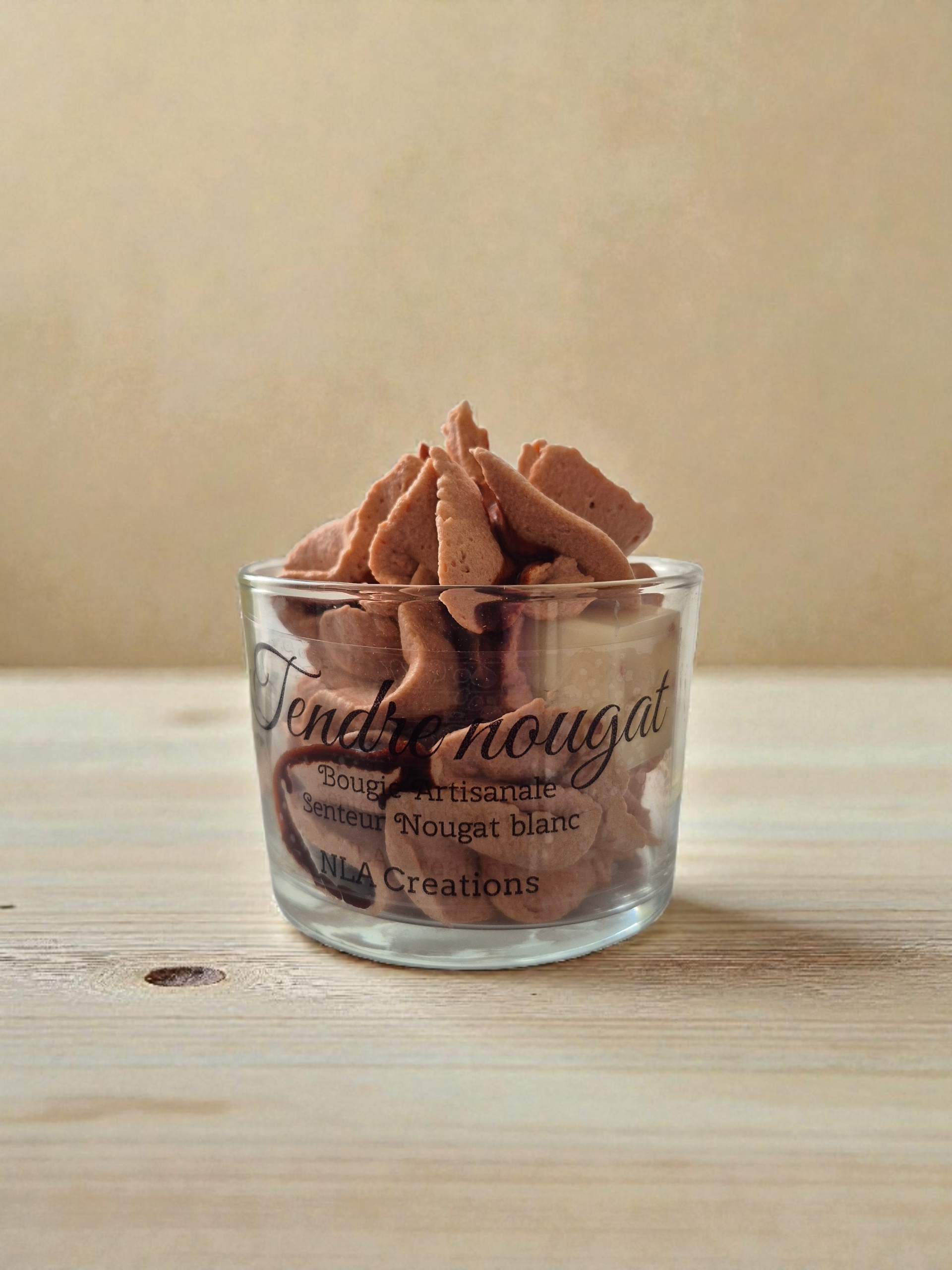 Bougie Artisanale - Tendre nougat - Senteur Nougat blanc - NLA Creations 