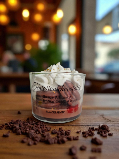 Bougie Artisanale - Tentation chocolatée - Senteur Chocolat chaud - NLA Creations 