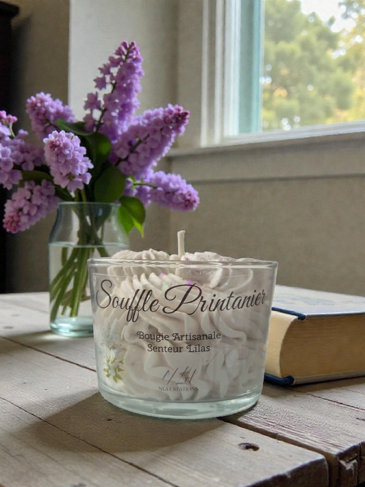 Bougie Souffle Printanier Déclassée - Senteur Lilas - NLA Creations 