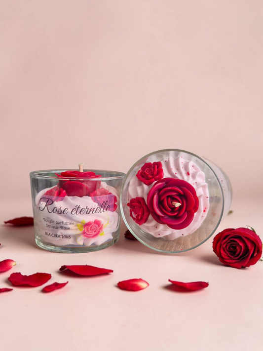 Bougie parfumée Rose éternelle Senteur Rose - NLA Creations 