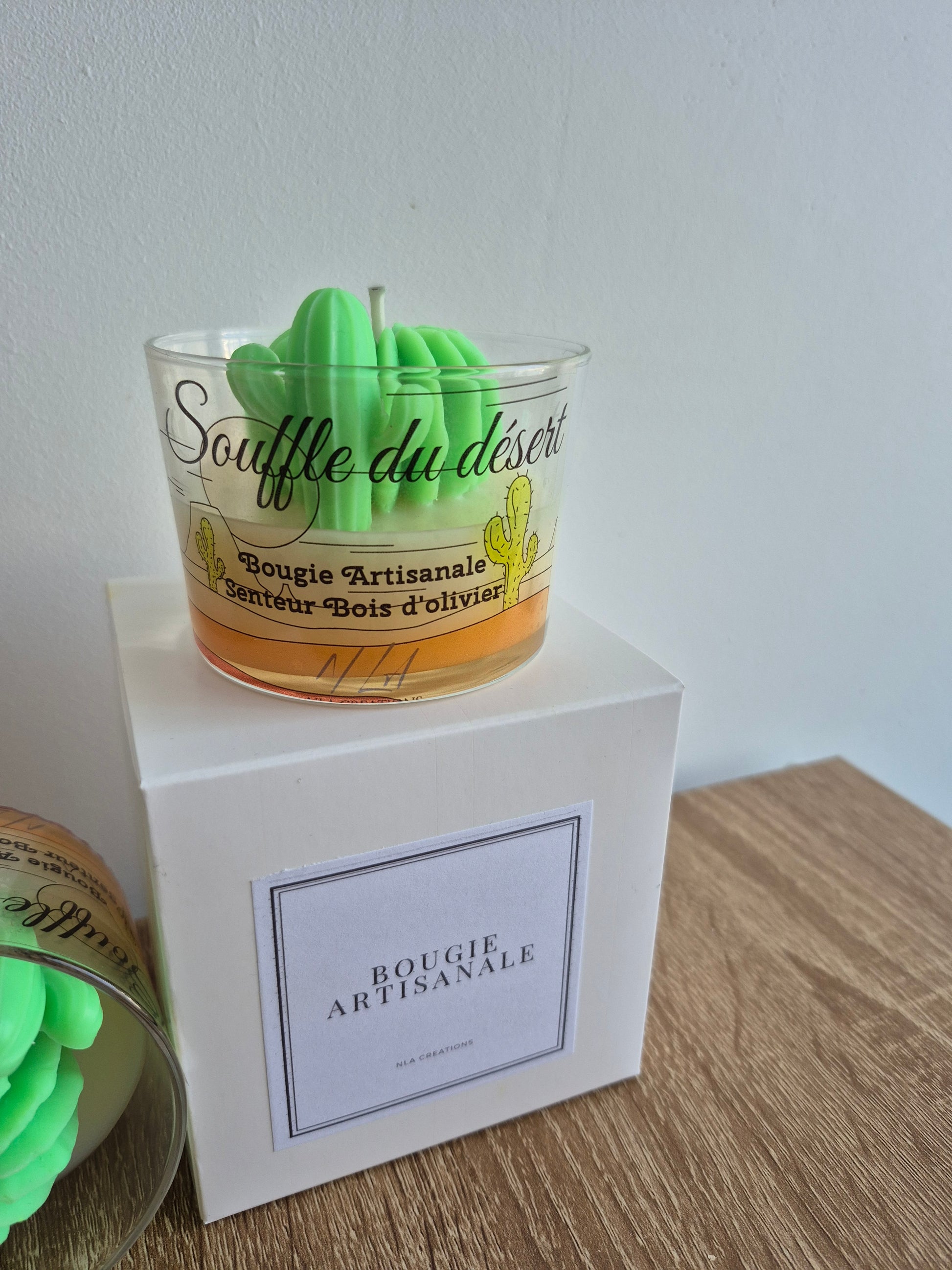 Bougie "Souffle du desert" - Bois d'olivier - NLA Creations 